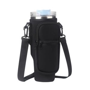 Crossbody Thermal Cup Holder With Zipper Compartments  -  Great Gift Idea